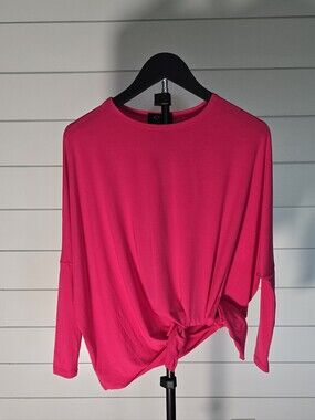 New Aleeza Paris Bright Pink Tie Top Light Material XS Doman Sleeve